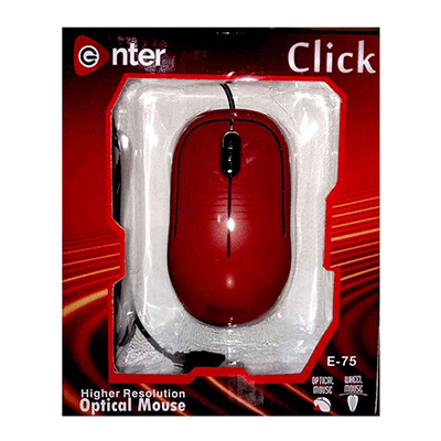 MOUSE ENTER – USB WIRED CLICK-E75 RED